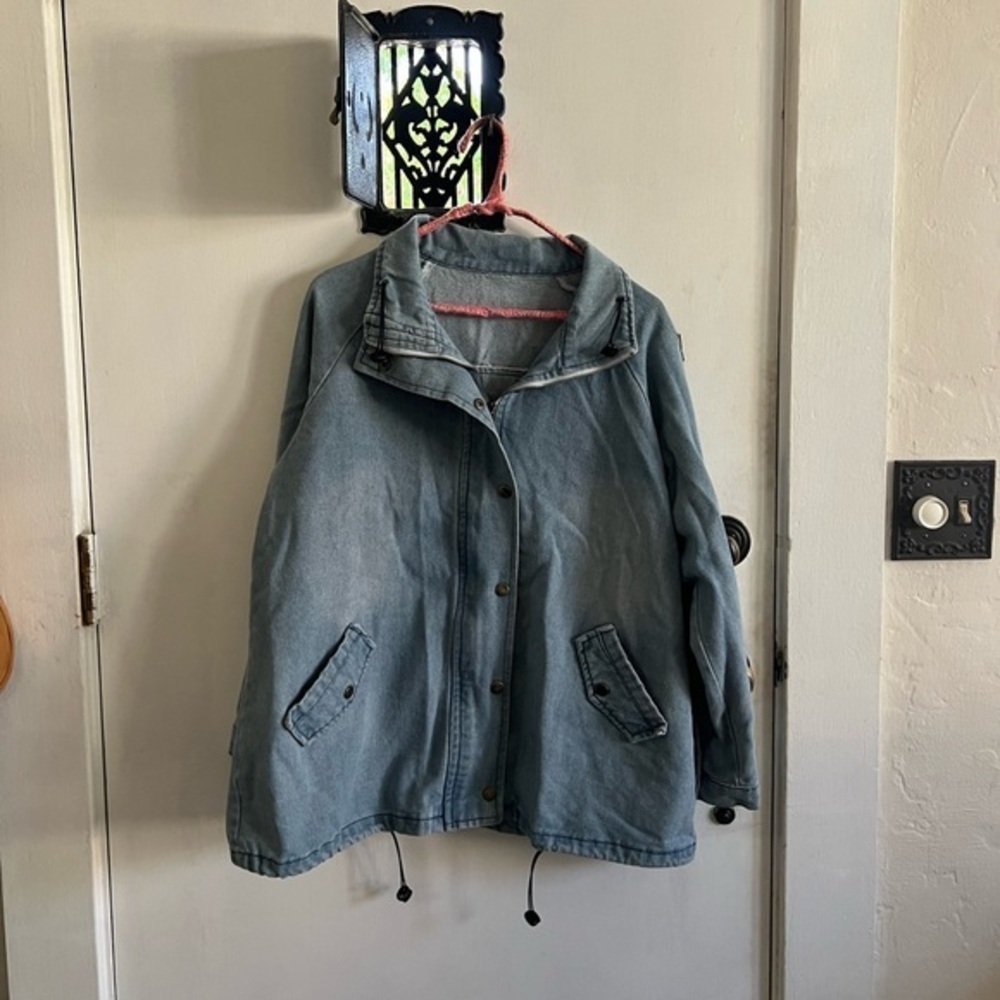 Small Shop Chambray Military Utility Oversized Coat